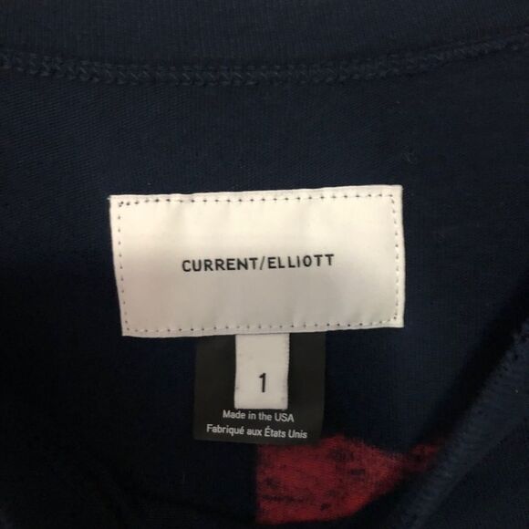 Current/Elliott The Beatnik Star Print Dress Sz S Navy Blue Pink Red T-shirt - Picture 6 of 7